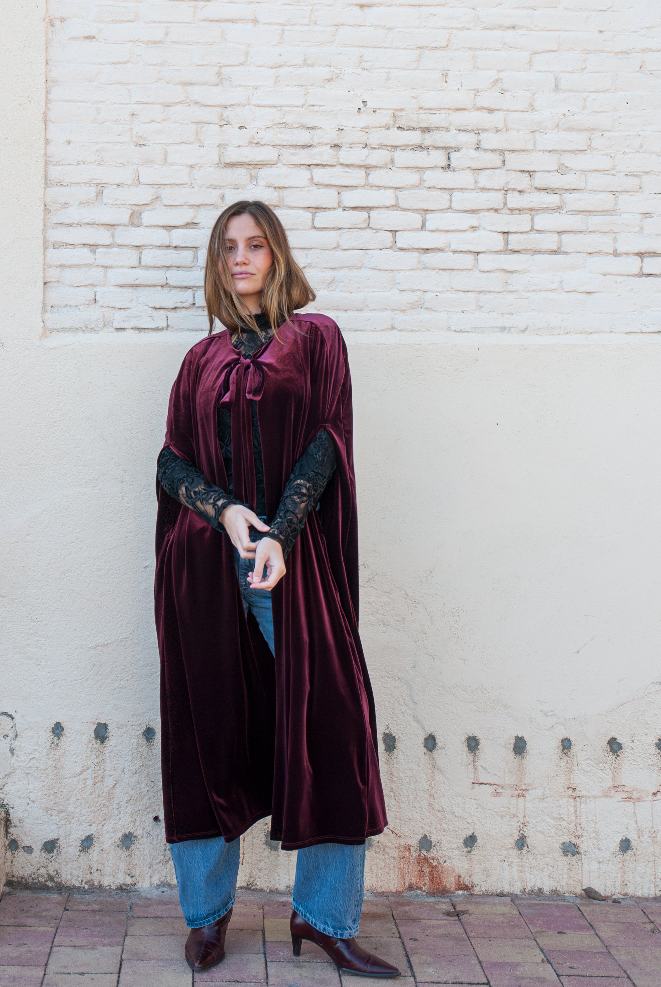 Capa de terciopelo Larga Vino