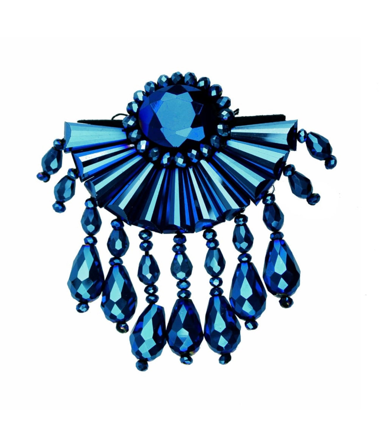 Blue Fan Brooch