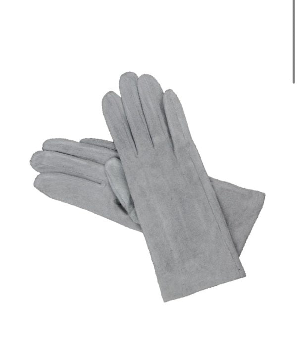 Short grey gloves