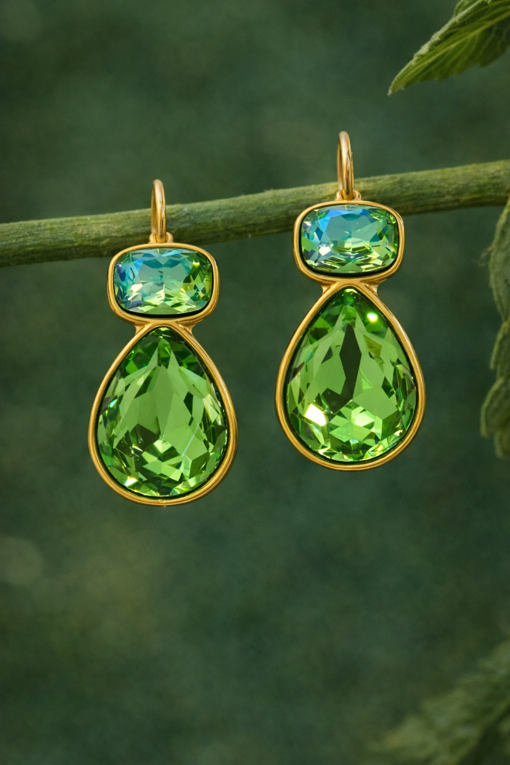 Pendientes Drop Verdes
