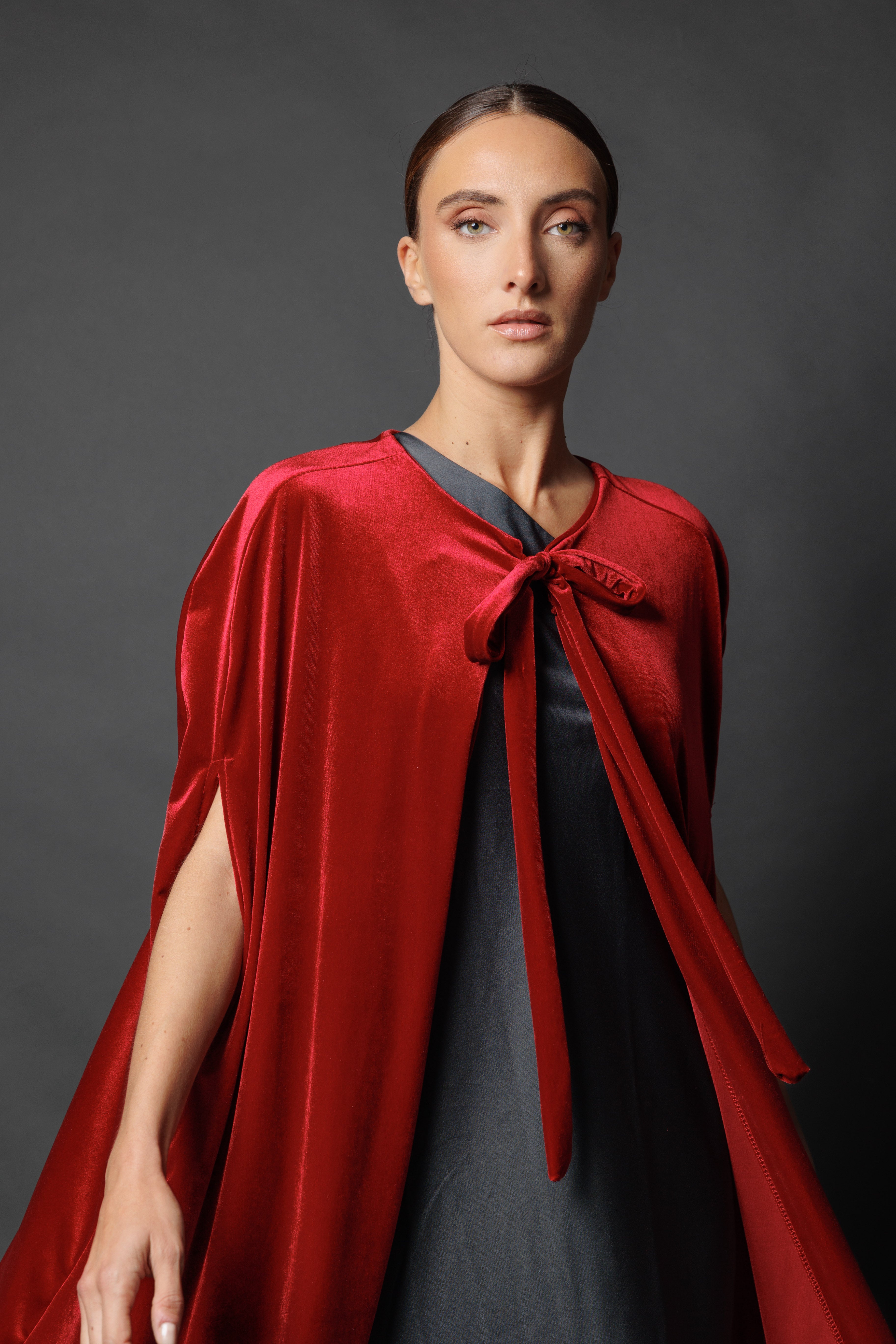 Capa de terciopelo Larga Verde Botella