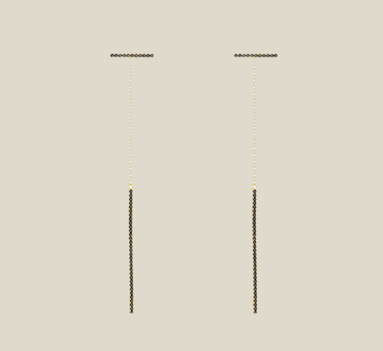 Black stick earrings