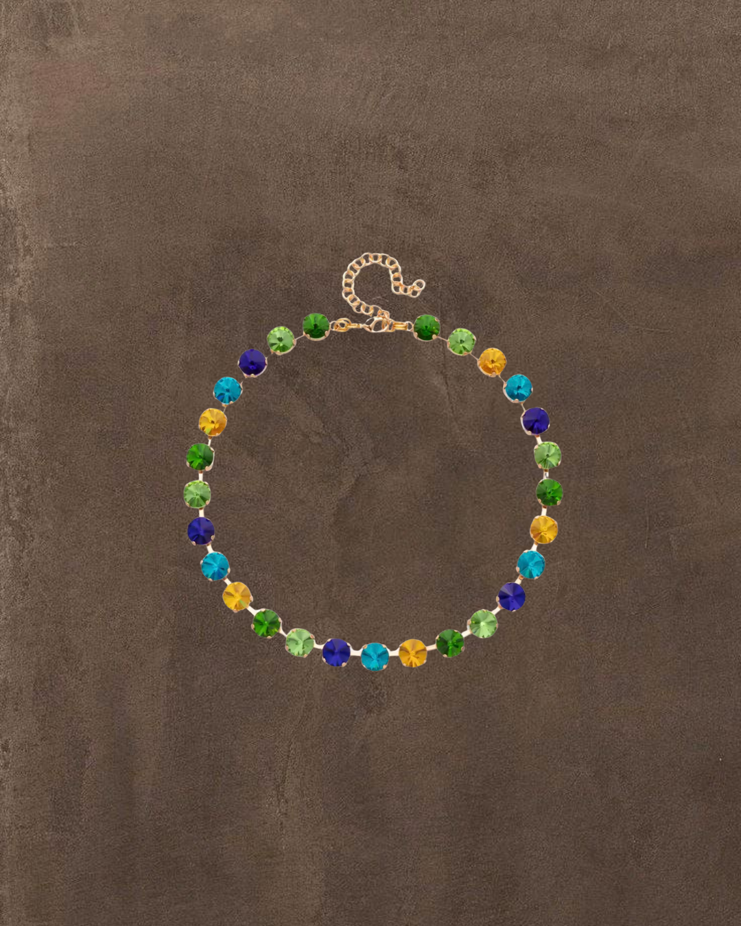 Collar Nuit azul, mostaza y verde