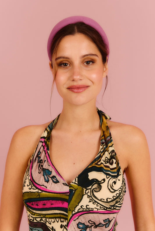 Diadema Roca de algodón rosa