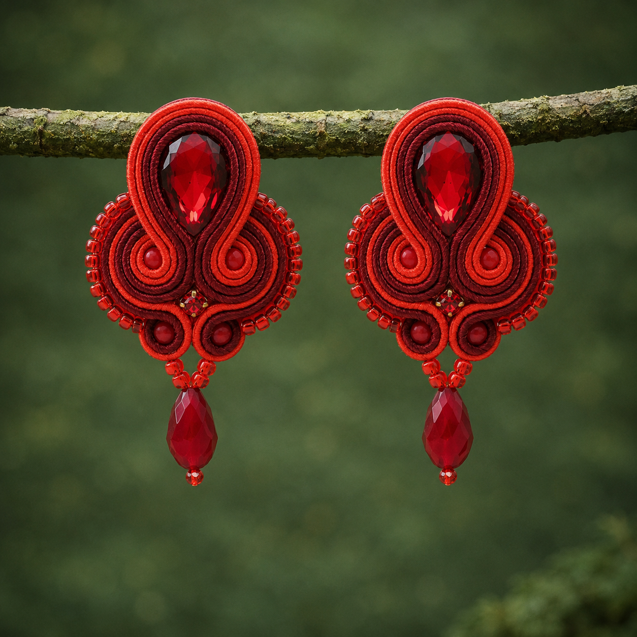 Pendientes Mombasa rojo