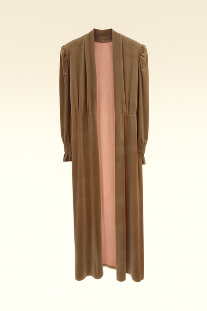 Abrigo de terciopelo Beige