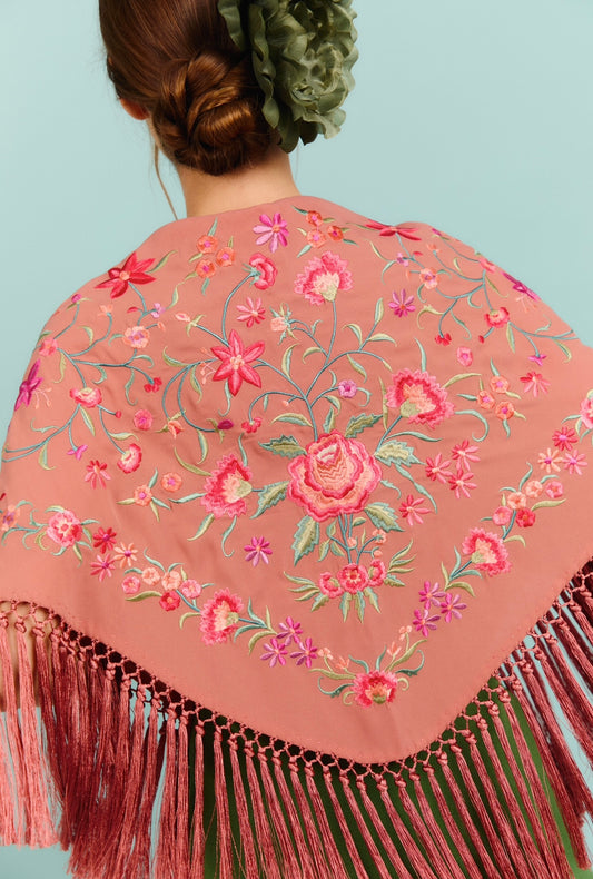 Mantoncillo Bordado Teja