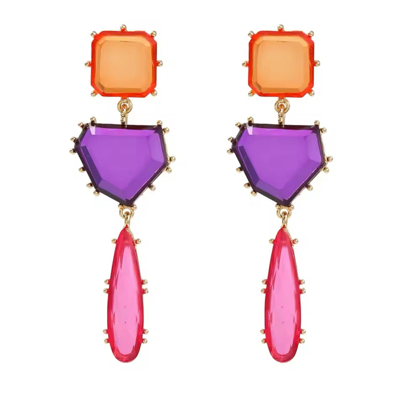 Pink trigonometry earrings