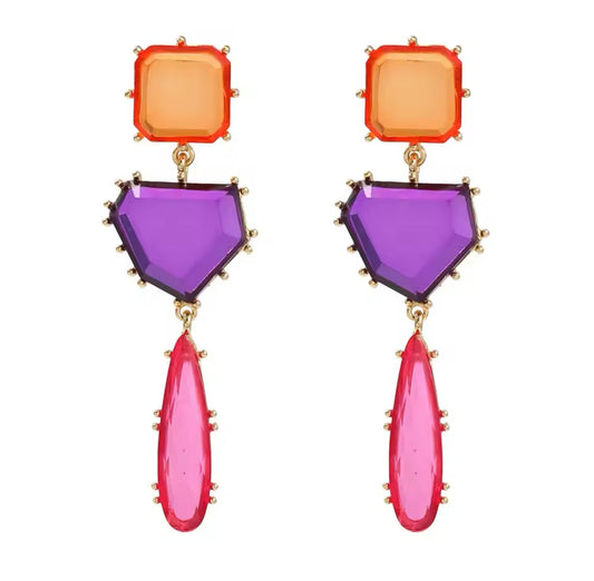 Pink trigonometry earrings