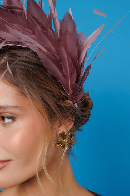 Dark Nude Ostrich Headband