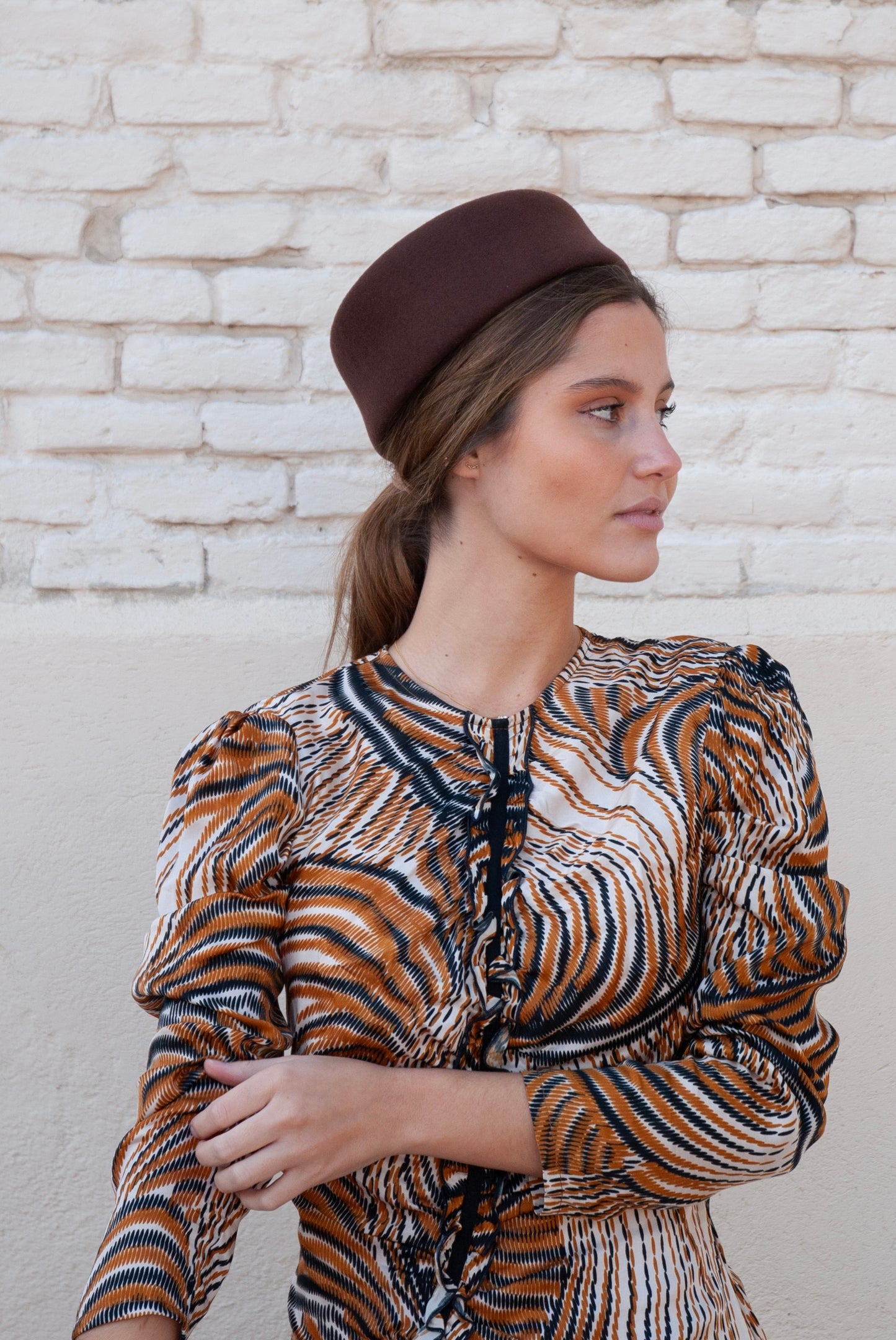 Tocado Casquete Jackie chocolate