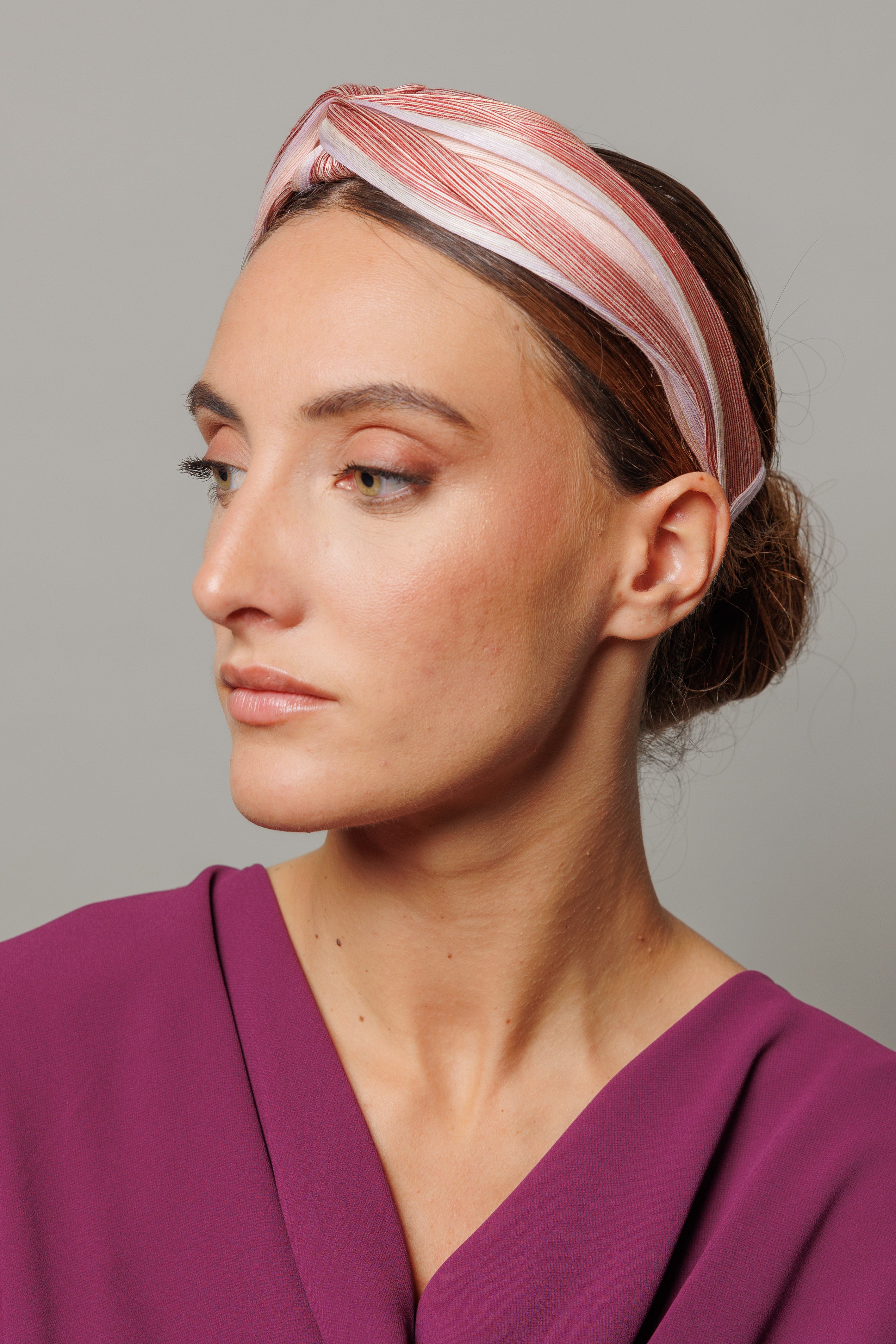 Baroness headband beige, wine, nude