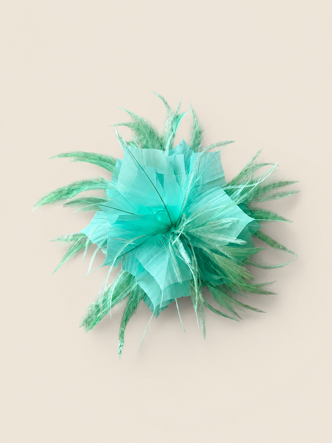 Flor plumas aguamarina