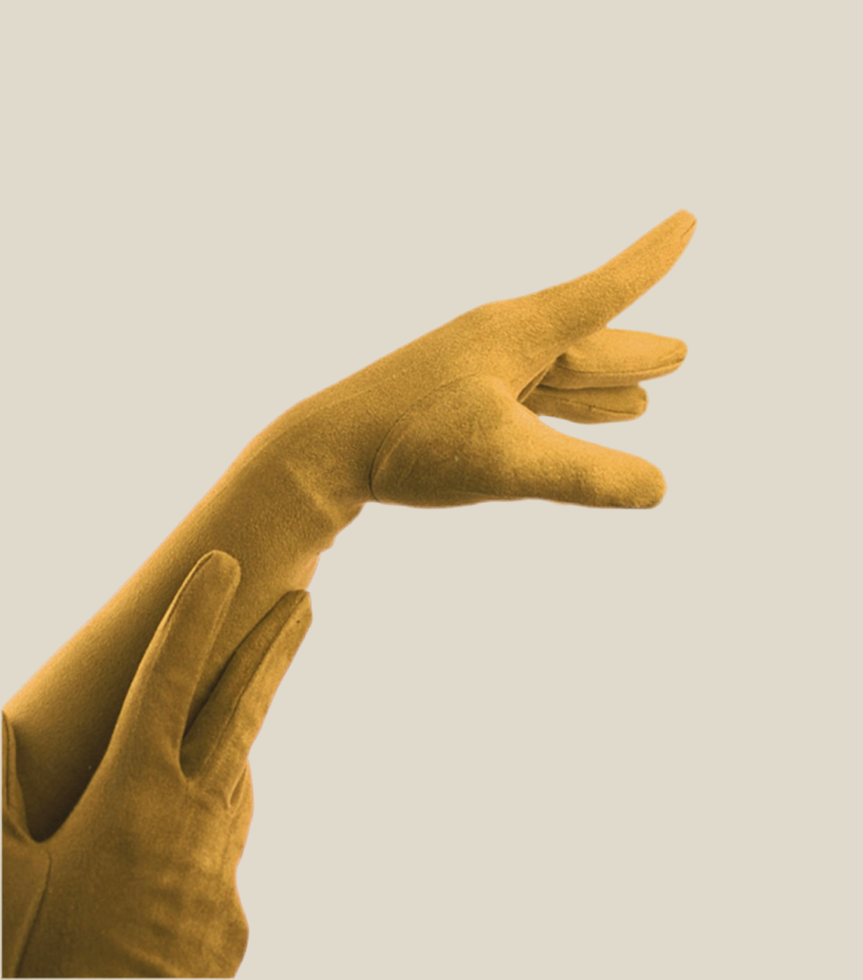 Guantes largos Mostaza