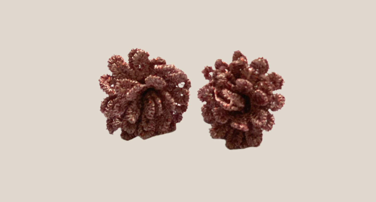 Crochet bougainvillea earrings