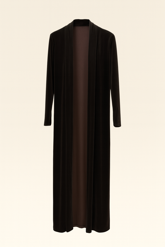 Abrigo liso de terciopelo Chocolate