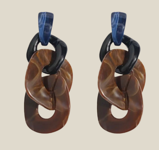 Pendientes Voramar azul y marron