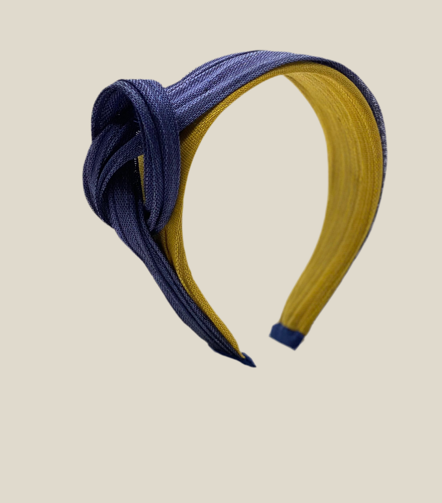 Diadema Marquesa azul y mostaza