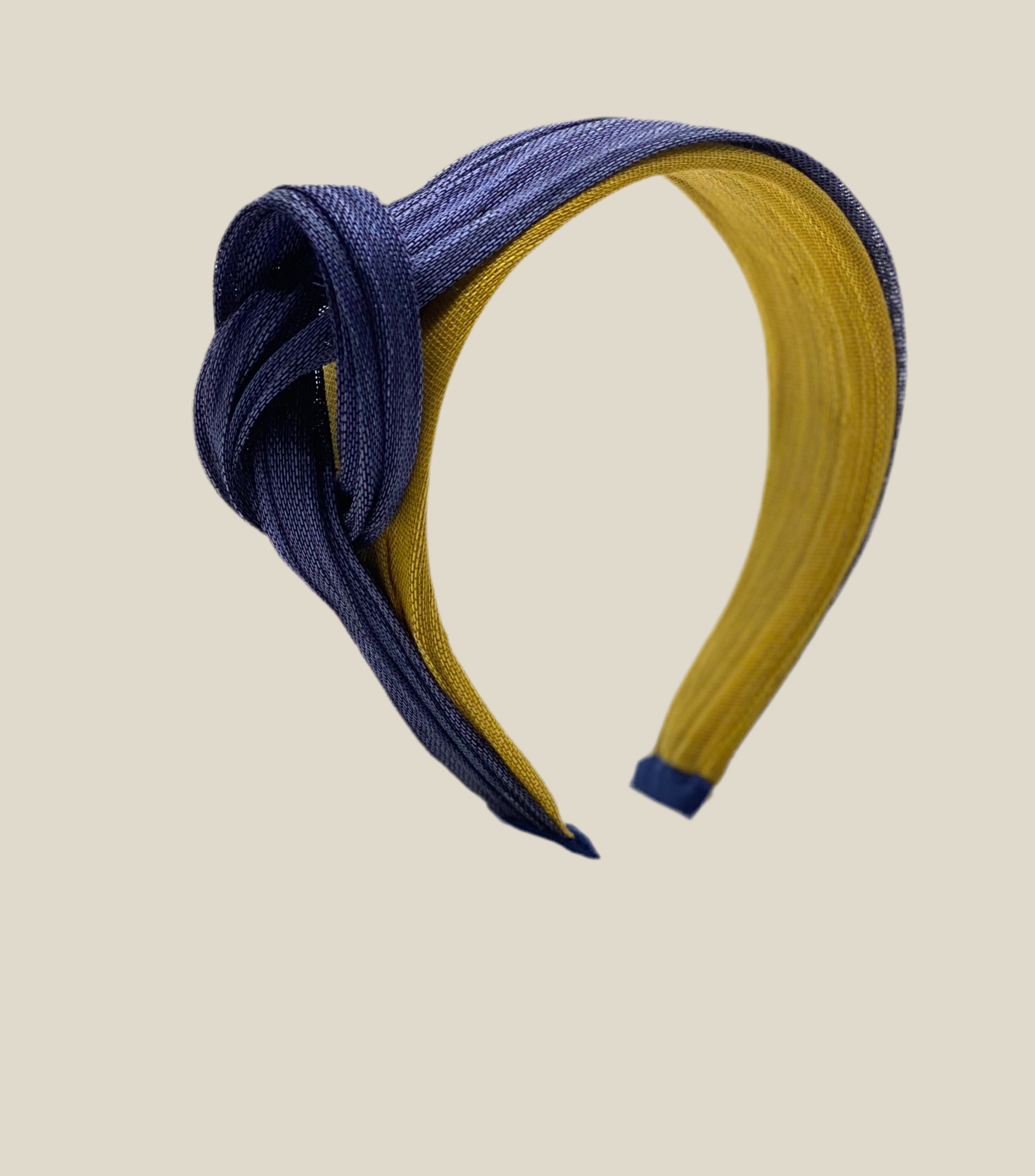 Diadema Marquesa azul y mostaza