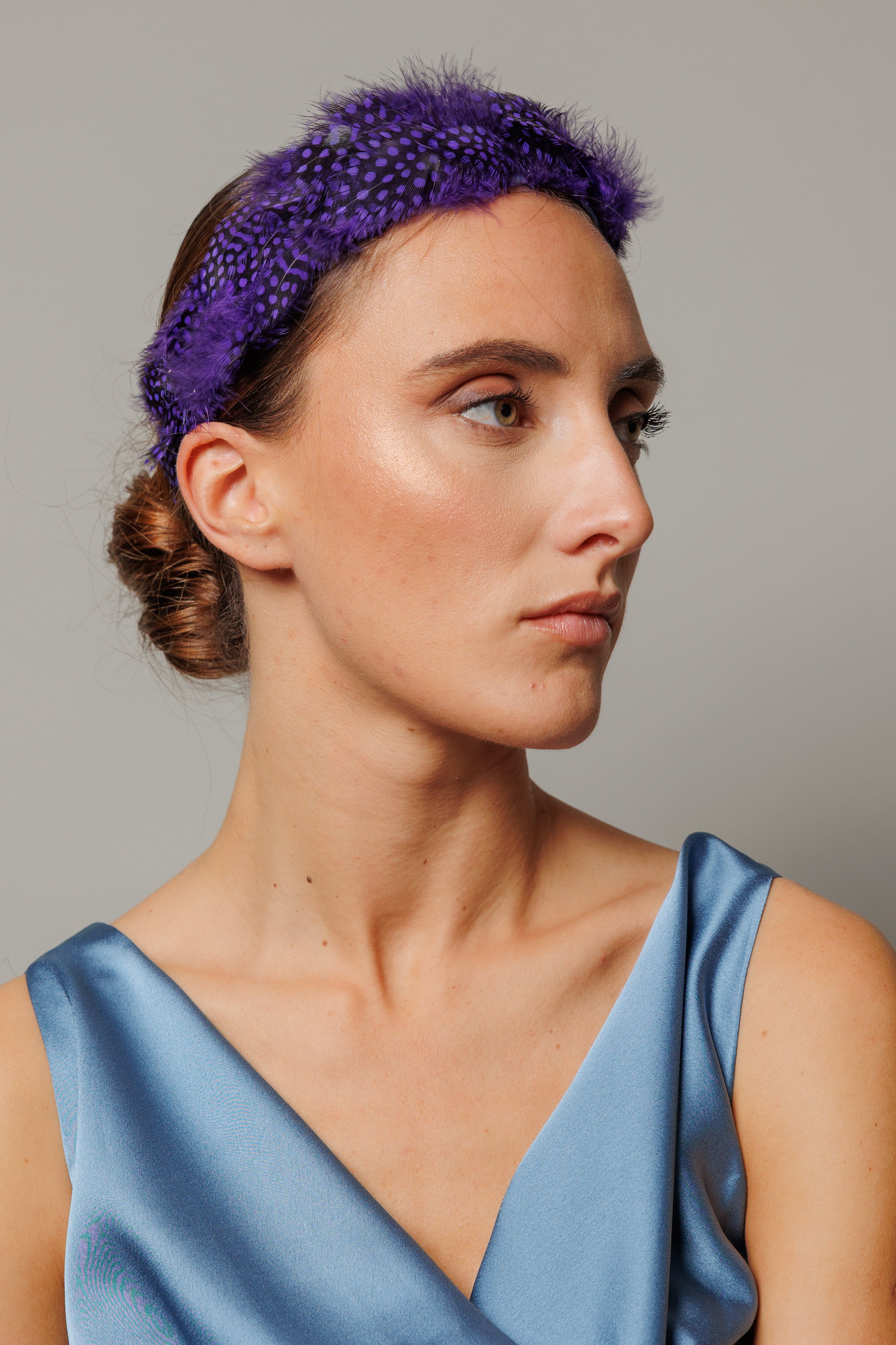 Mauve Speckled Bird Headband