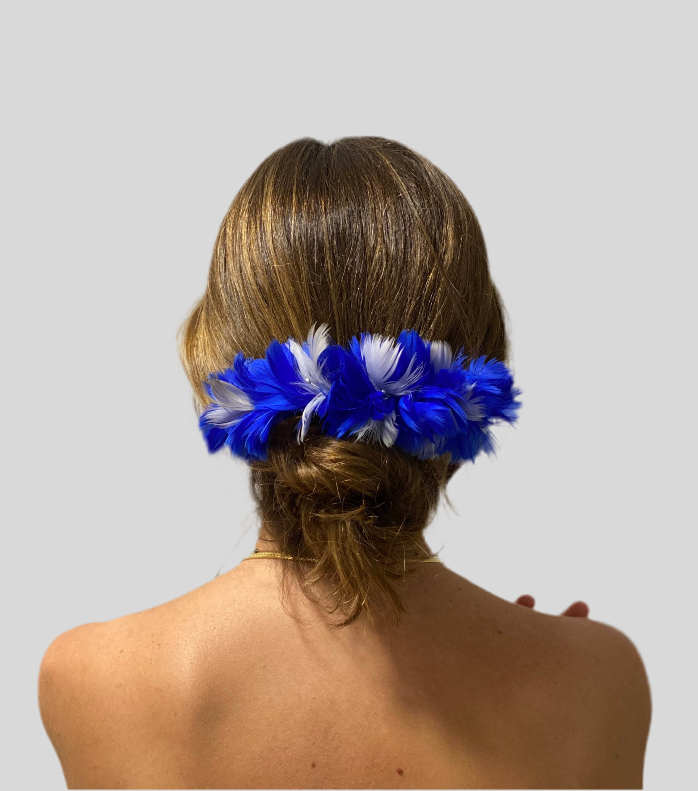 Tocado Perica Azul y Gris