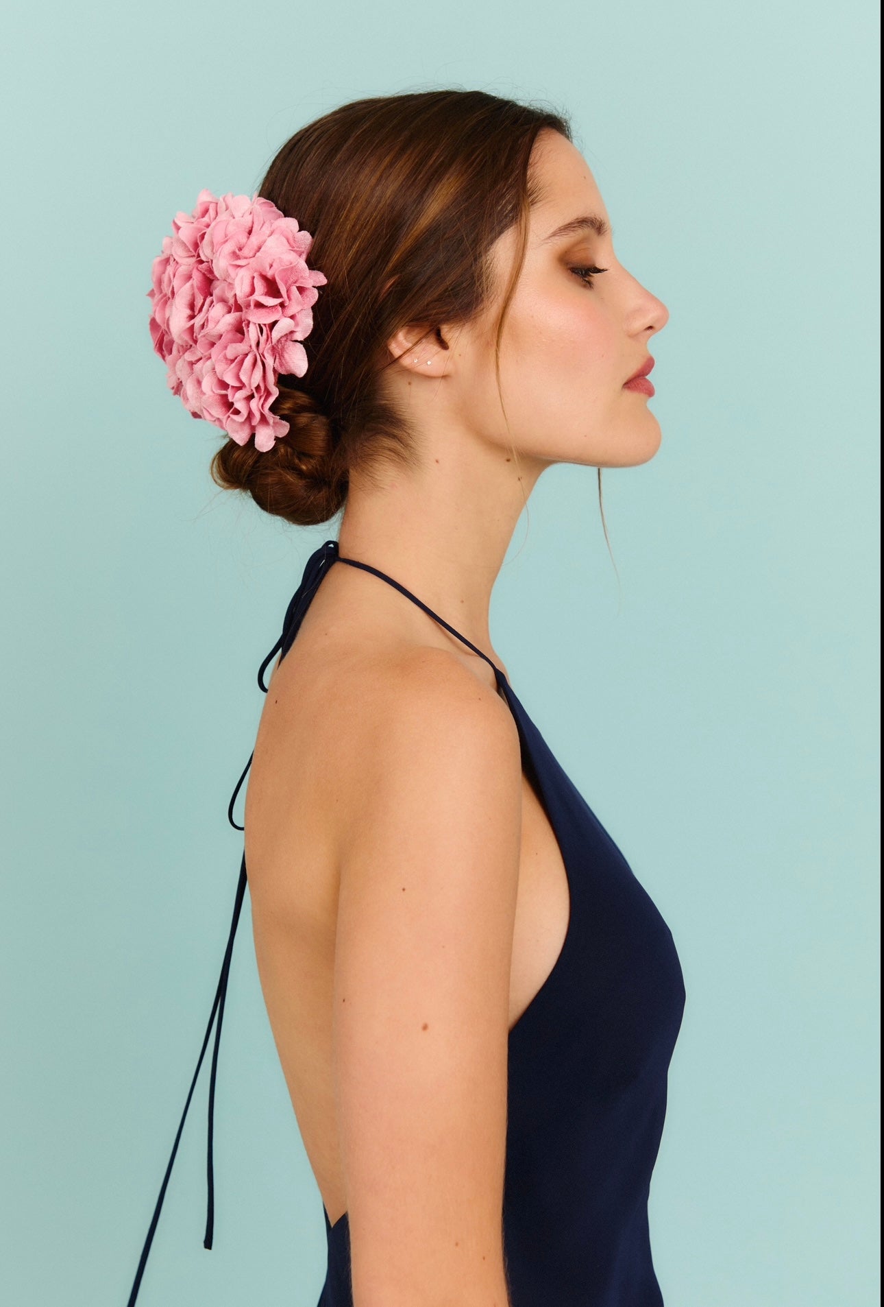 Tocado Athina mini rosa