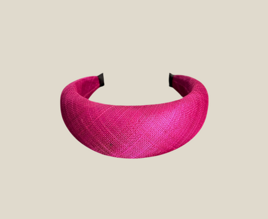 Diadema Roca de sinamay buganvilla