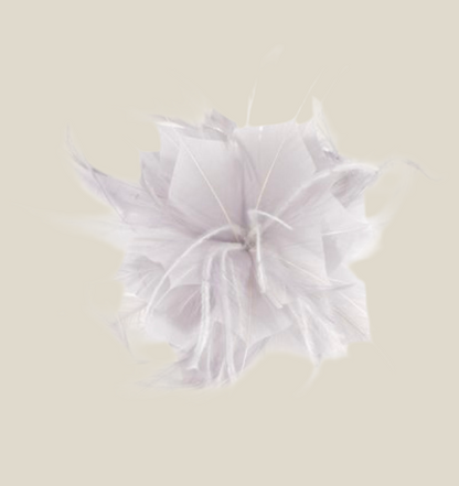 Flor plumas gris