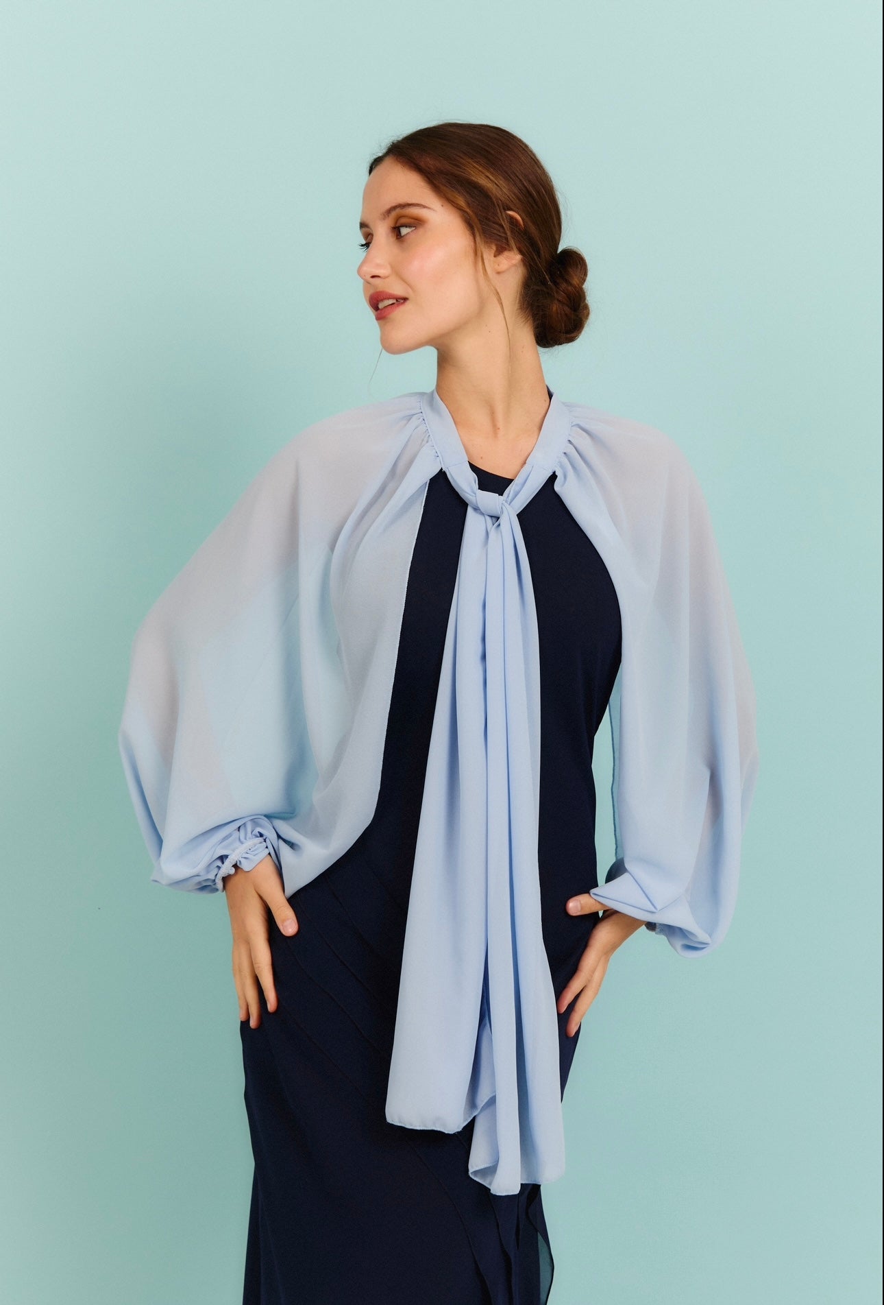 Mangas de crepe Azul Bebé