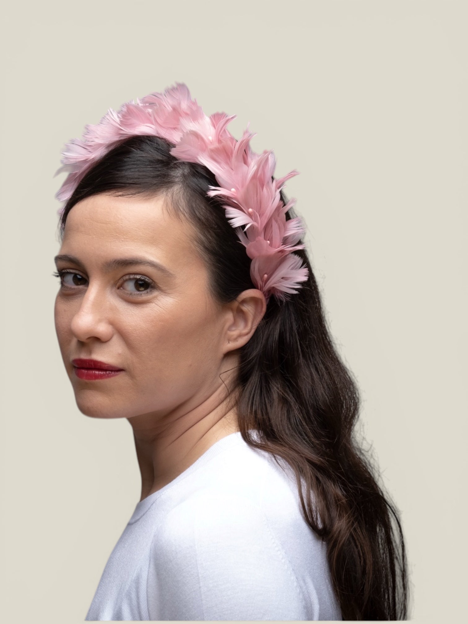 Tiara de Periquito Rosa Antiga