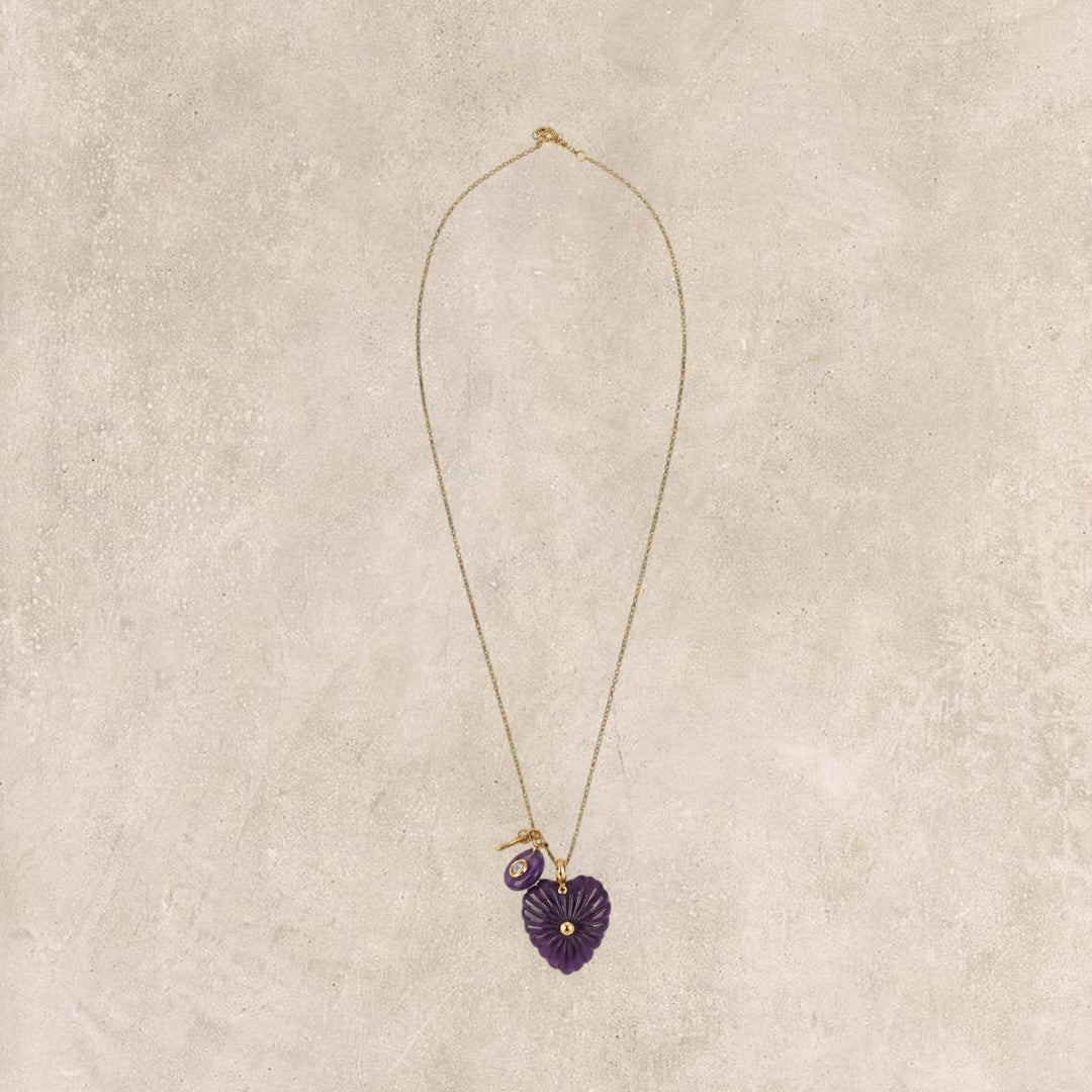 Collar Corazón morado