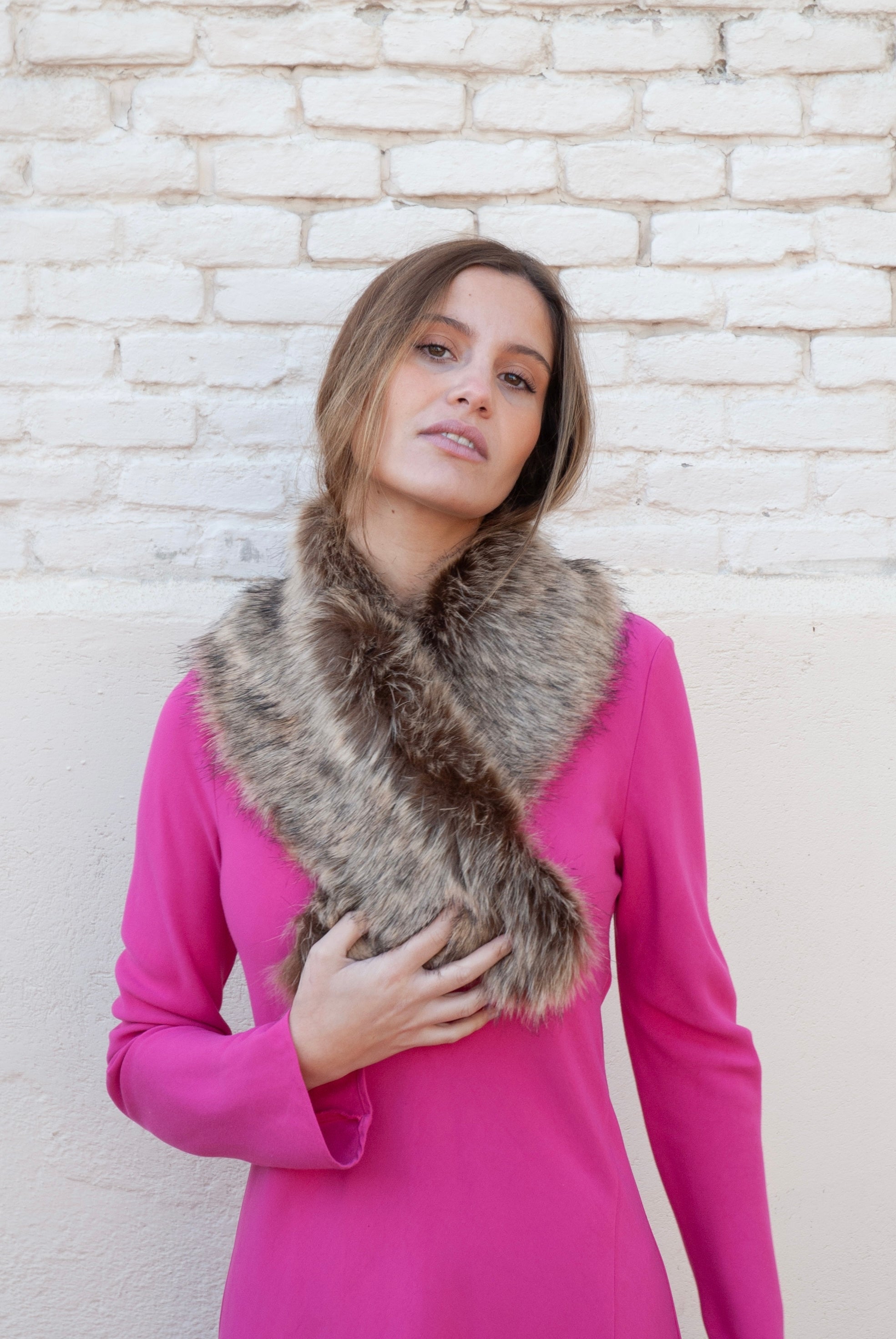 Cuello de pelo Marrón