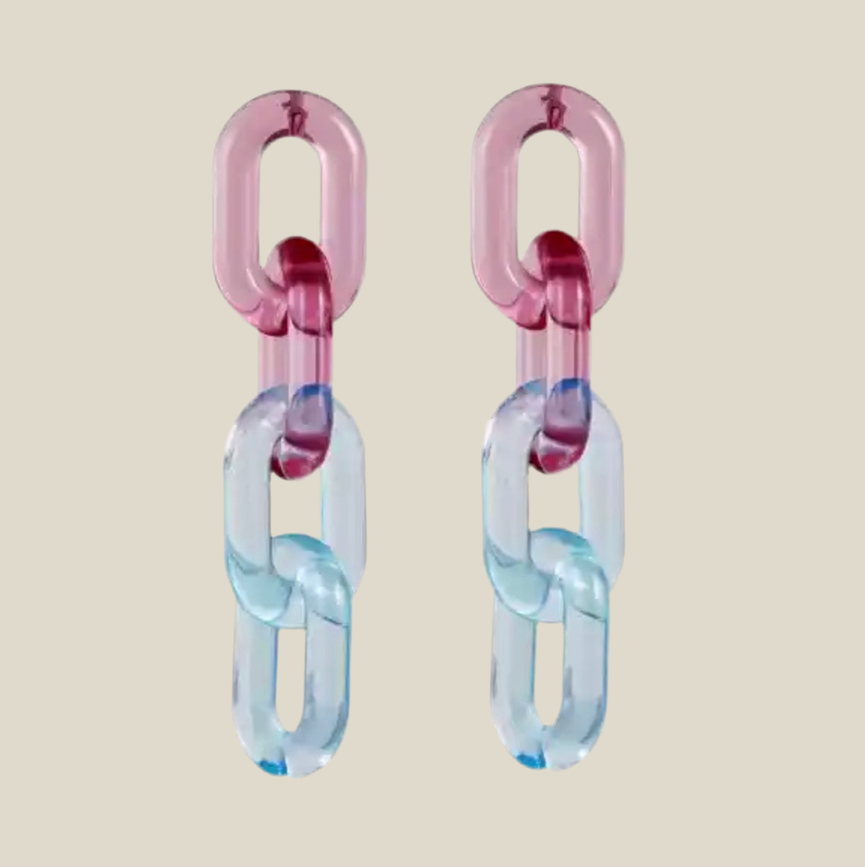 Pool blue and pink earrings