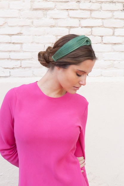 Diadema Baronesa verde vidrio claro