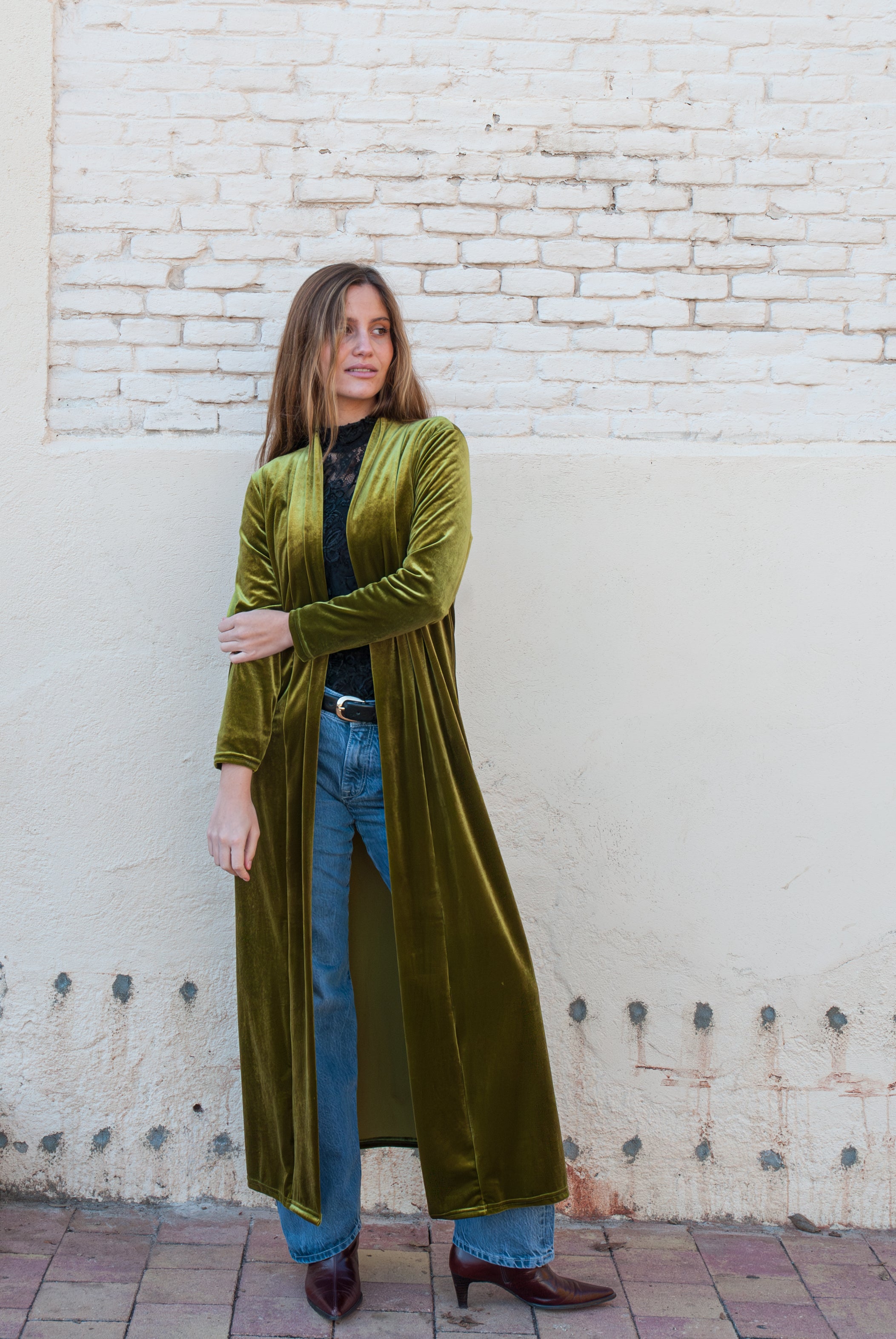 Abrigo liso de terciopelo Lima