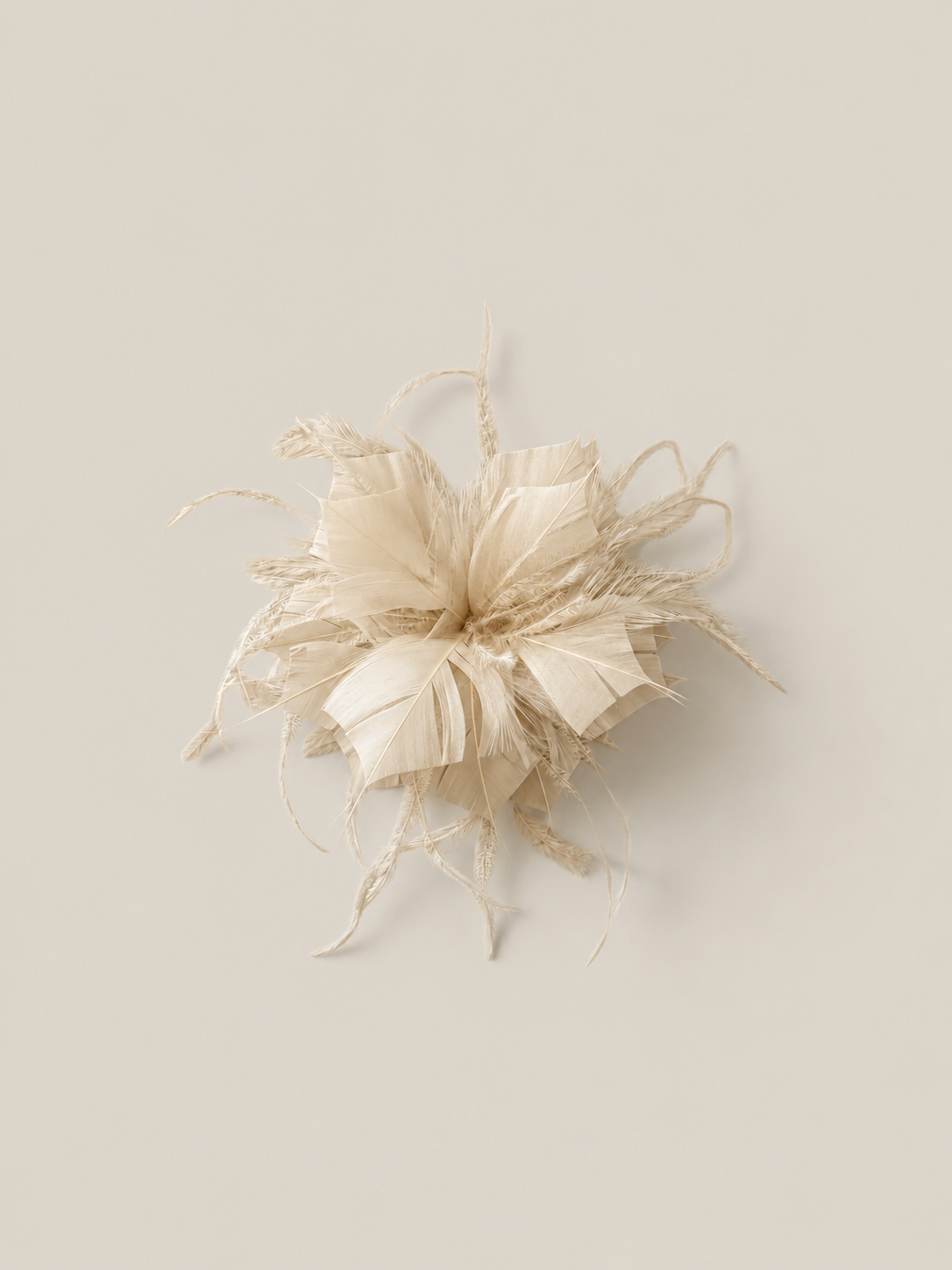 Flor plumas beige