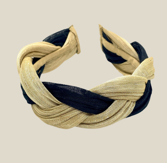 Diadema Infanta camel y negra