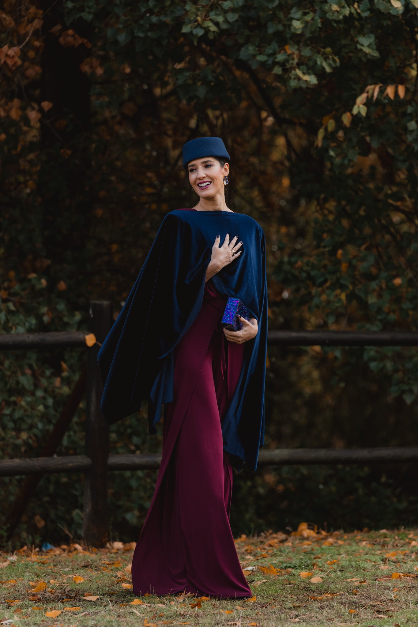 Capa de terciopelo Marino