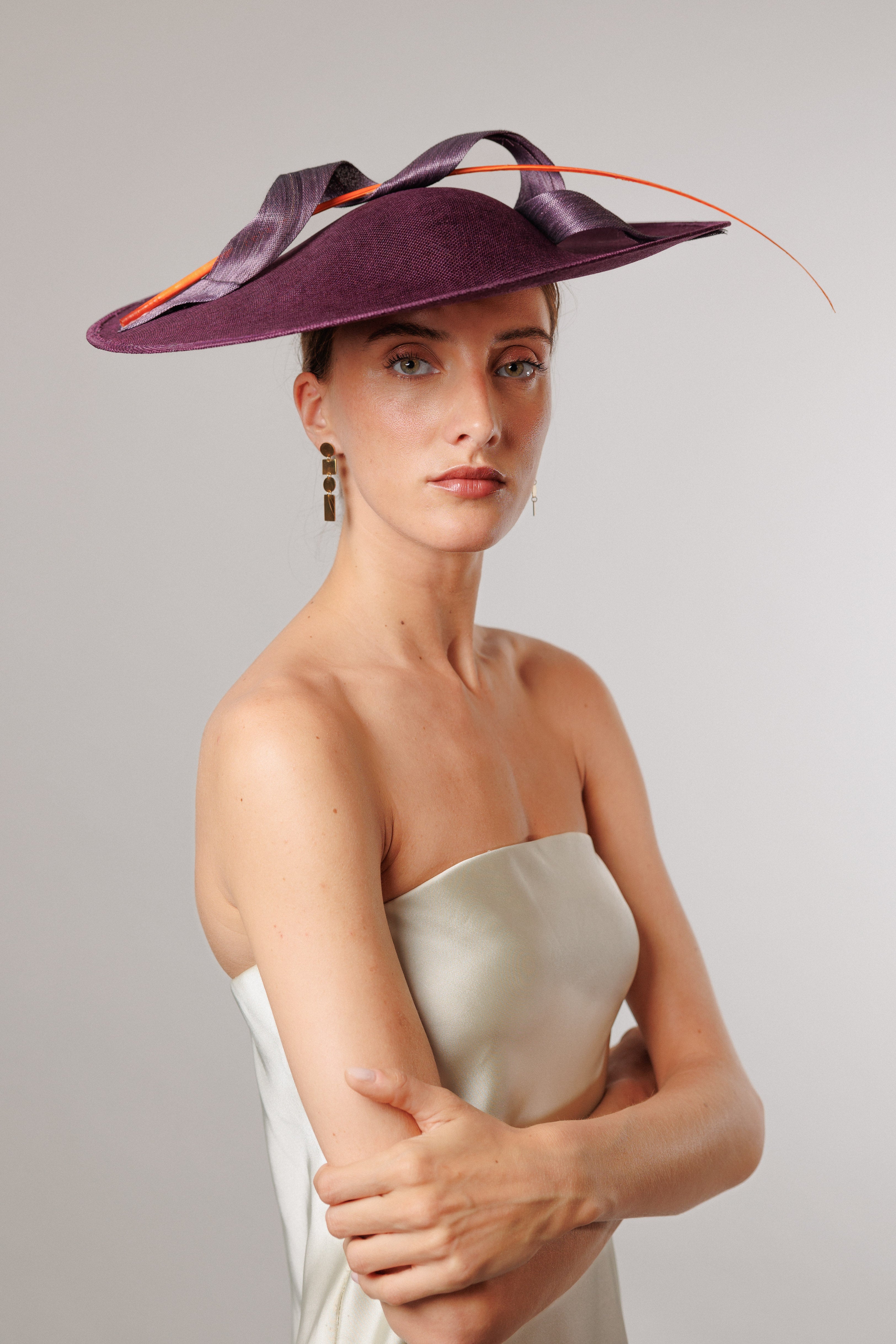 Tocado Bucle berenjena