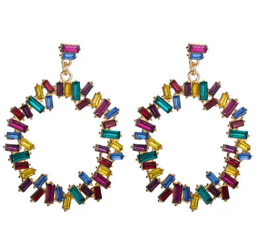 Pendientes Aros Cristales