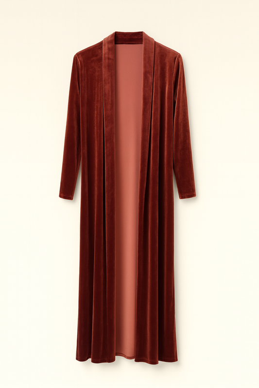 Abrigo liso de terciopelo caldero