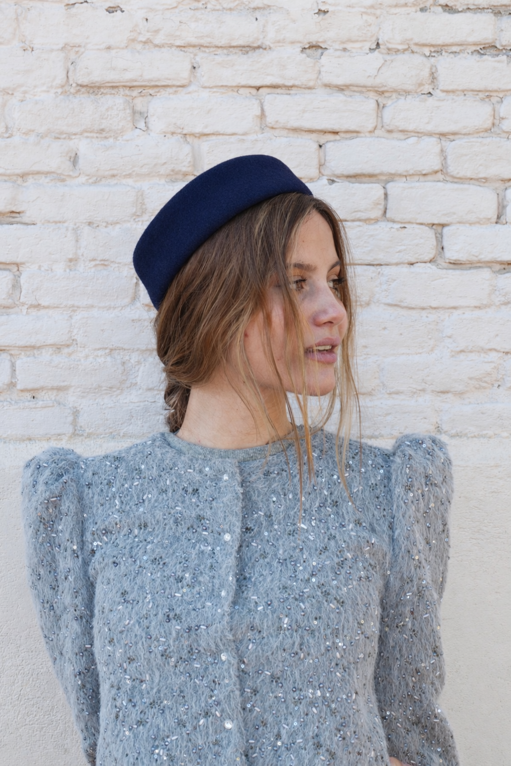 Tocado Casquete Jackie marino mini