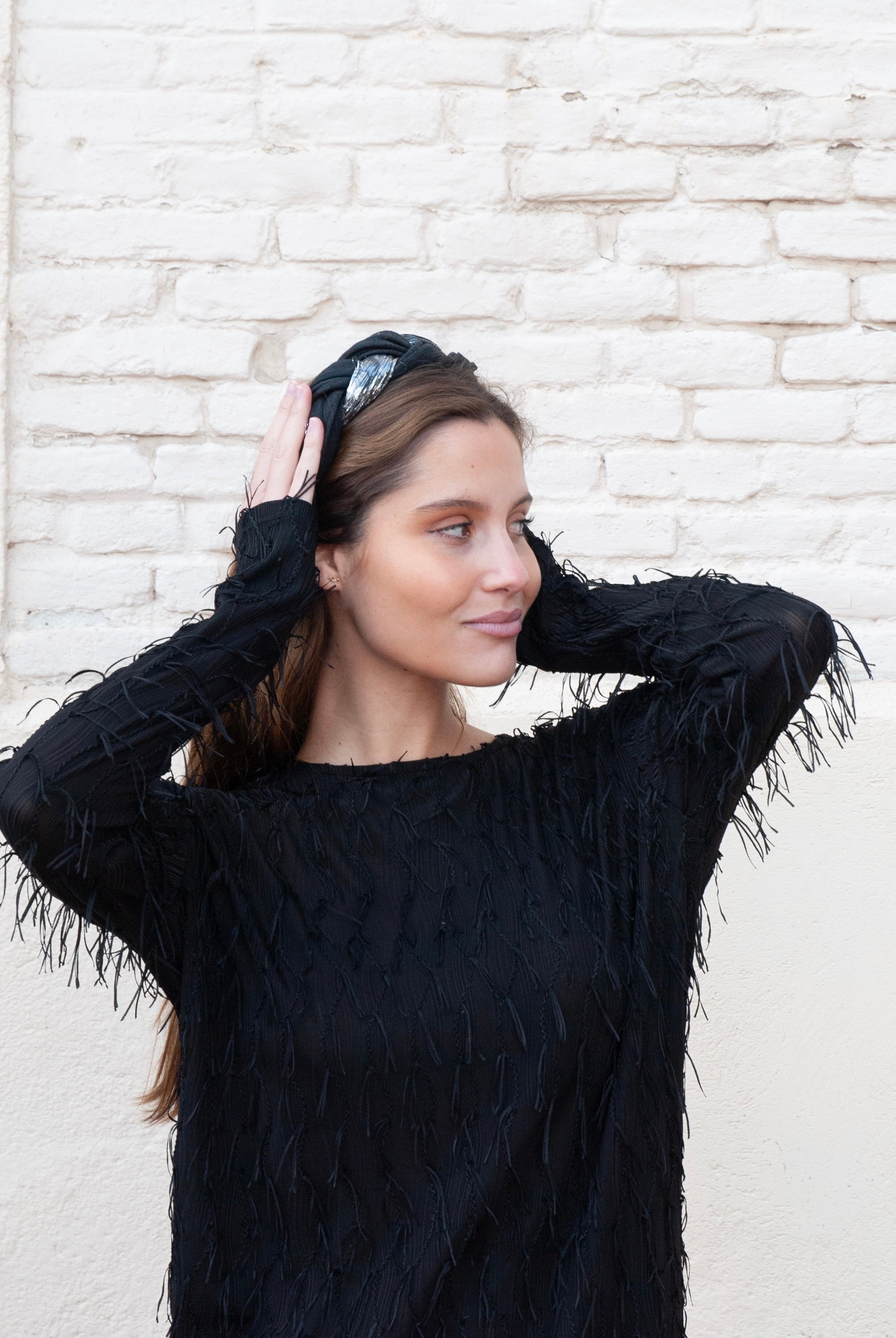 Diadema Infanta negra y plata