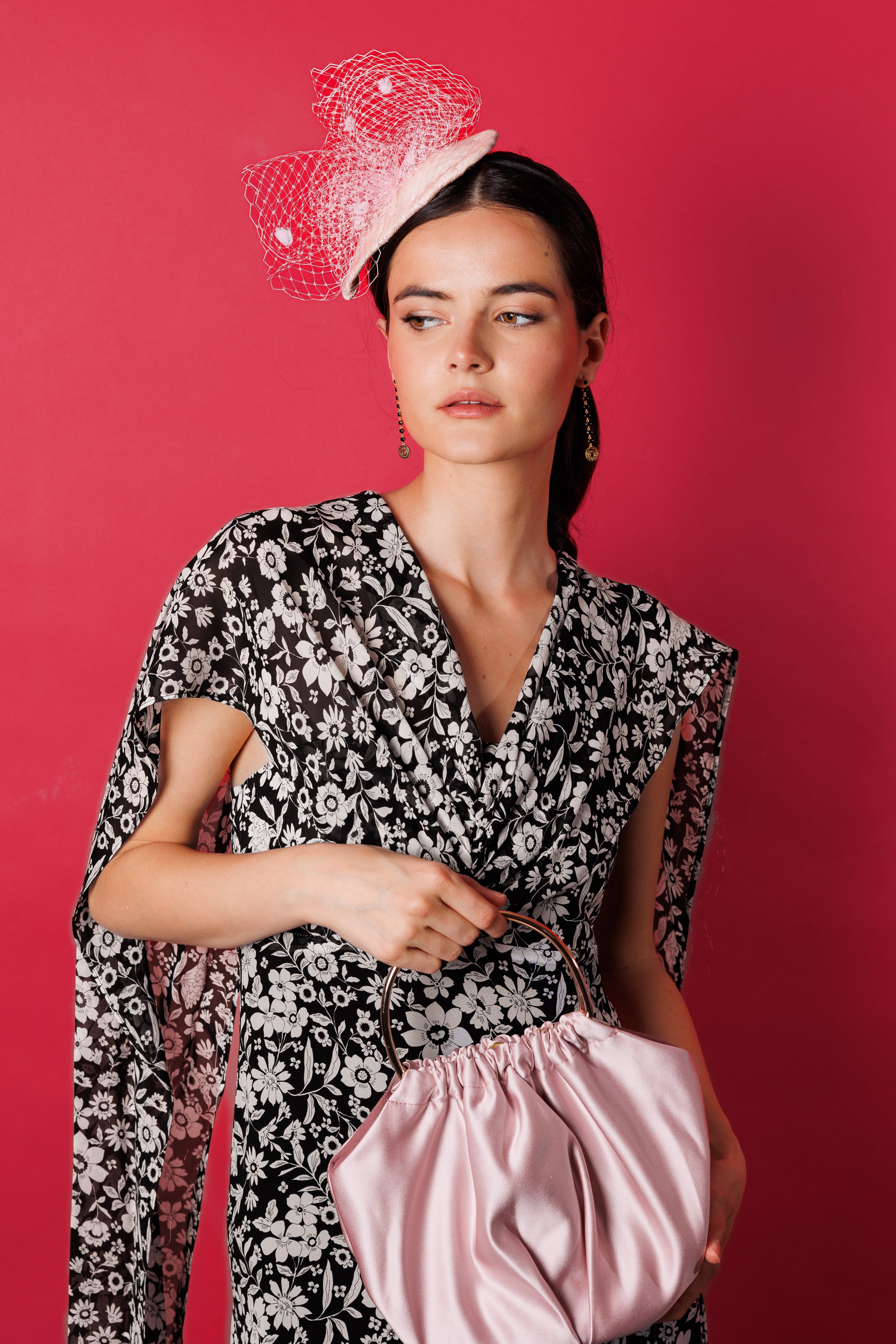 Tocado Periquito rosa