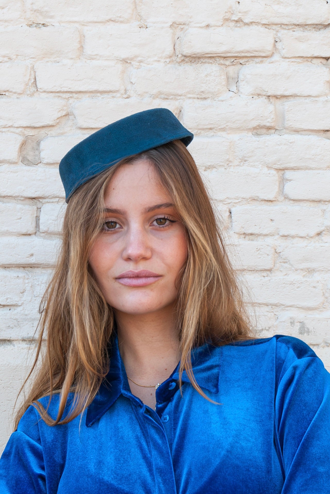 Tocado Casquete Bernadette marino