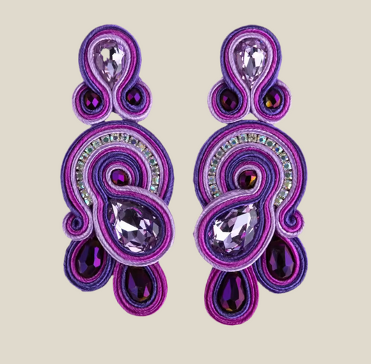 Pendientes Bombay malva