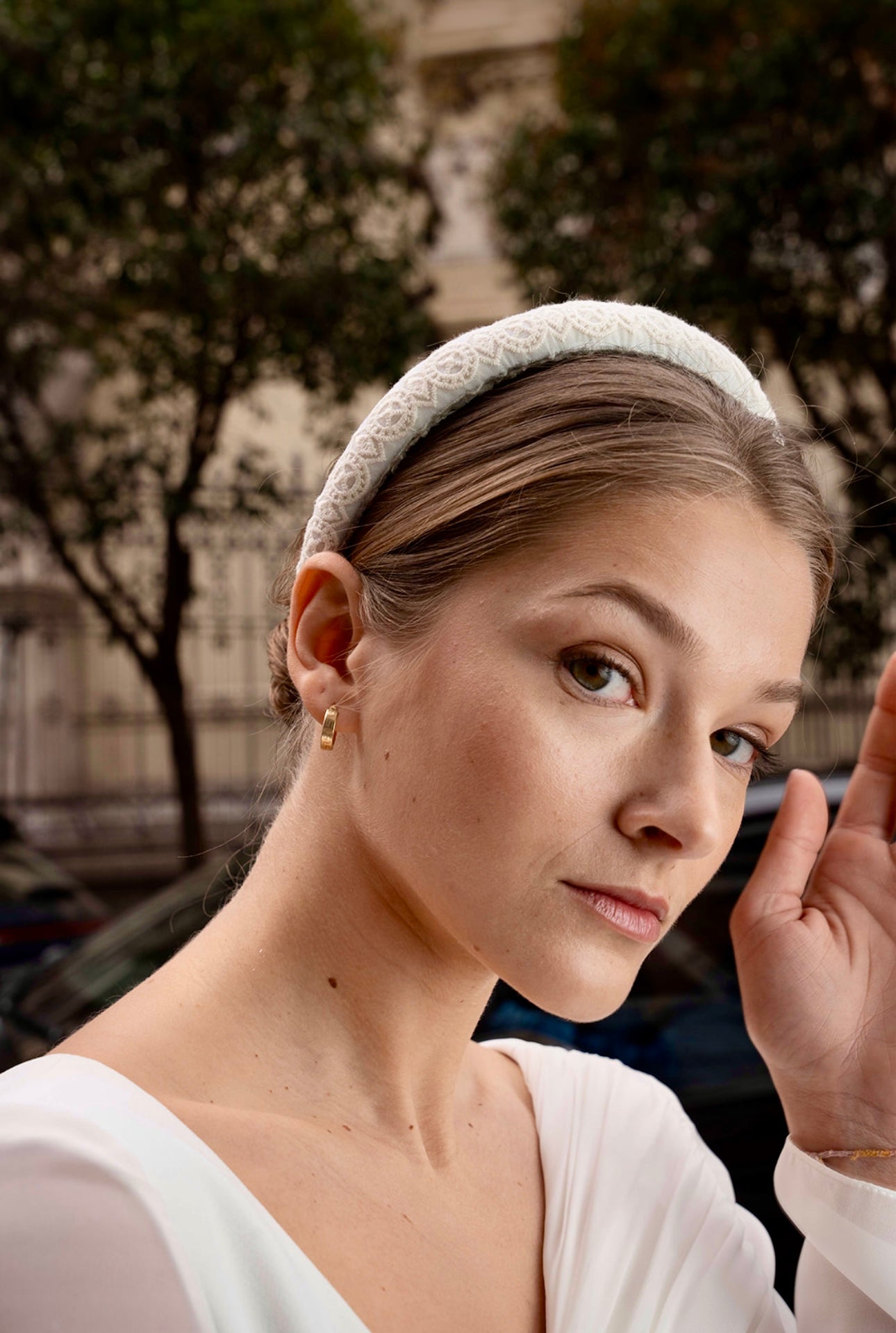 Diadema Bordados blanca