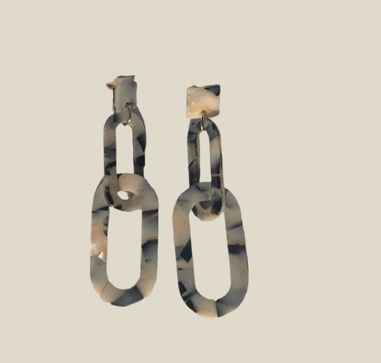 Pendientes Bambú blanco