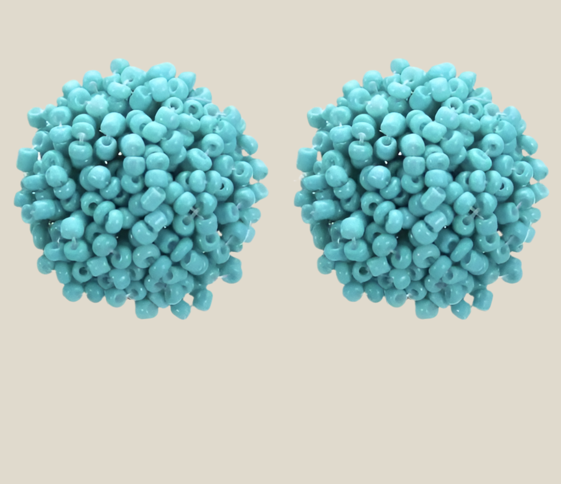 Pendientes Erizo aguamarina