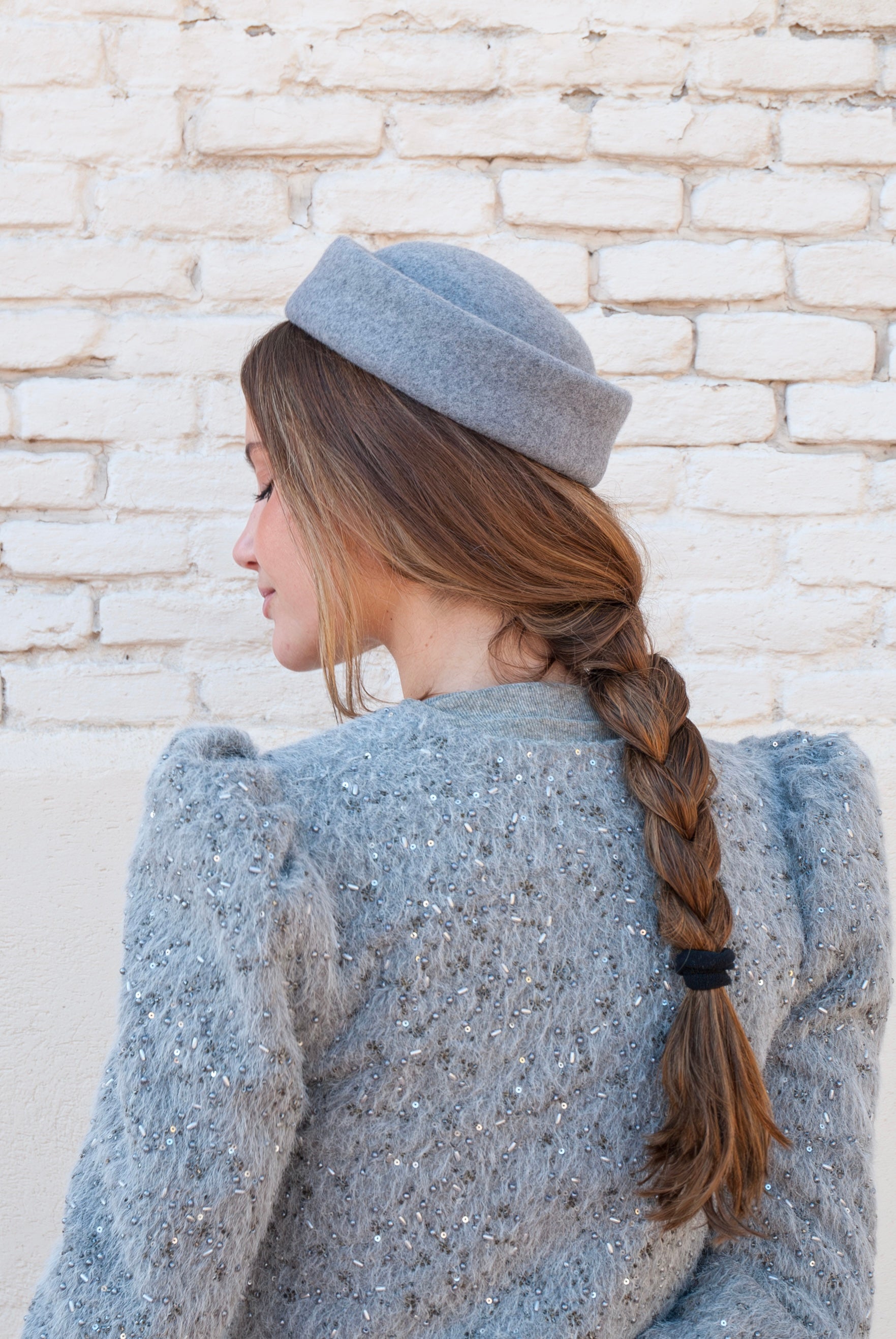 Tocado Casquete Jackie mini gris